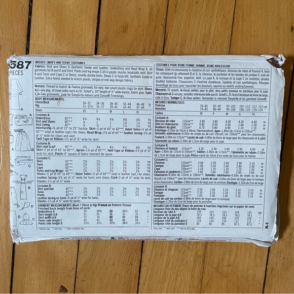 Three costume patterns all new not used. Simplicity 8587 and 5974 McCalls 3286, - Picture 5 of 7